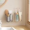 Drillless Installation Bathroom Organizers For Electric Toothbrushes And Accessories Durable Plastic Storage Rack Space Saving Design