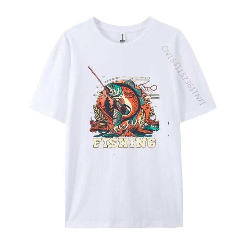 Fishing TShirt NEW YEAR DAY All Cotton Tops Tees Printed Tshirts Cheap Tshirts Oversized T Shirt Men