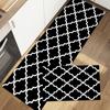 Tapis de sol de cuisine Simple Moderne Grille Noir et Blanc Absorbant Absorption d'huile Ménager Résistant à l'usure Tapis Antidérapant Tapis de Pied en Terre de Diatomée