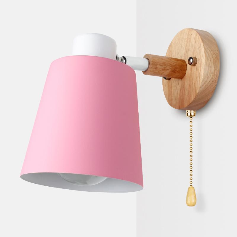 Wall Lamp Macaron Simple Iron Decor Wall Sconces For Bedroom Bedside Study Entryway Aisle Nordic Home Indoor Decorative Lights