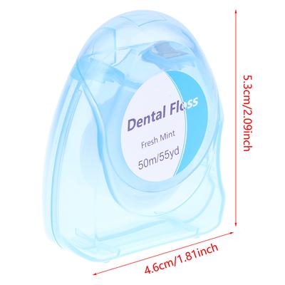 50M/Caixa Micro Cera Sabor Hortelã-pimenta Fio Dental Escova Interdental Dentes Palito Palitos Fio Dental Higiene Oral Fio Limpo