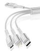 Charging Fast Type C C to Micro Simultaneous Charging of 3 Compatible with and Various Other 3-in-1 Cable, Charging, 1.2m, Ultra-Durable, USB,