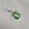 Green Copper Turquoise Pendant Necklace: 925 Sterling Silver Boho Jewelry
