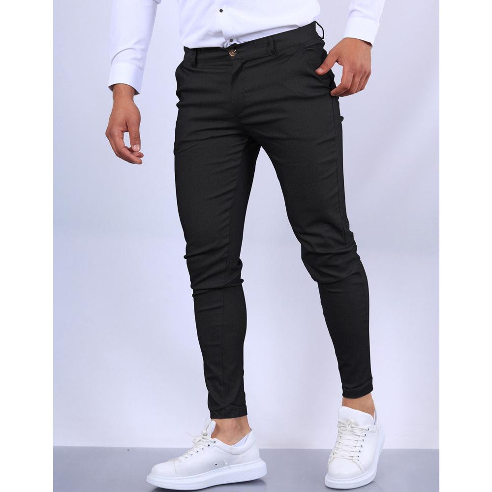 Men's Slim Fit Casual Pants, Stretch Comfortable Trousers, Multiple Colors (Black, Blue, Beige, Gray)