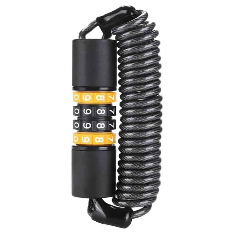 

Anti-Theft Helmets Lock Motorcycle Steel Cable Chain 4-Digit Combination Lock 1 чорний/помаранчевий