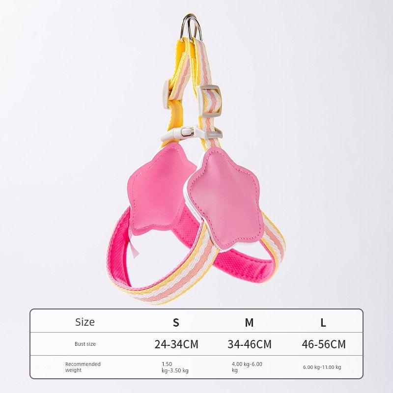 

Dog Hand Holding Rope Vest-Style Dog Leash Dog Chain Adjustable Small, Medium and Large Dogs Chest Strap Teddy Pet Supplies Size S recommended 1.50 kg-3.50 kg Pink chest back