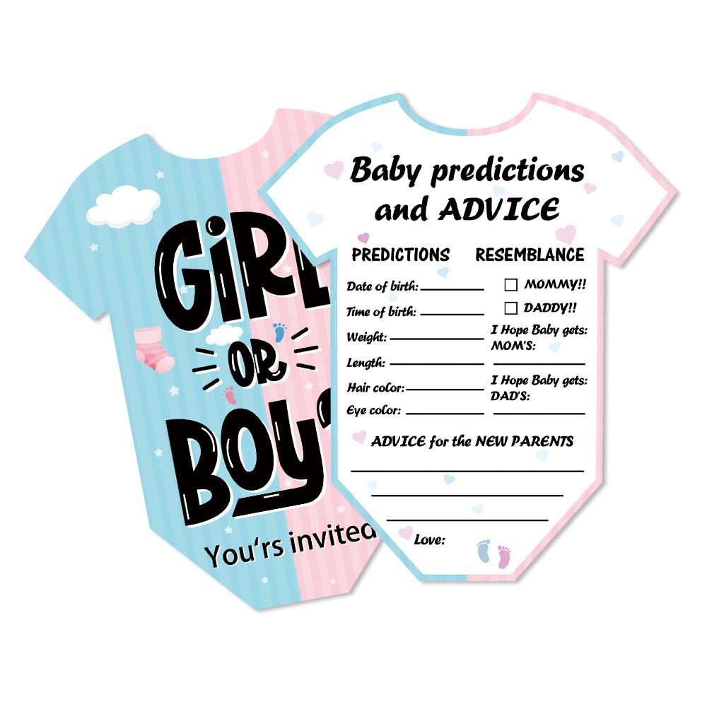 Party Gender Kids Reveal Cards Pack With Bear Illustration For Accessories Event