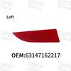 Car Rear Bumper Reflector Brake Light Red Lens Reflective Strip Signal Lamp For BMW X3 E83 2007-2010 OE:63147162217 63147162218