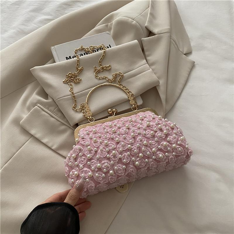 Elegent Flower Pearl Design Women's Shoulder Bags Luxury Ladies Chain Crossbody Dinner clutch Fashion Female Shell Handbags