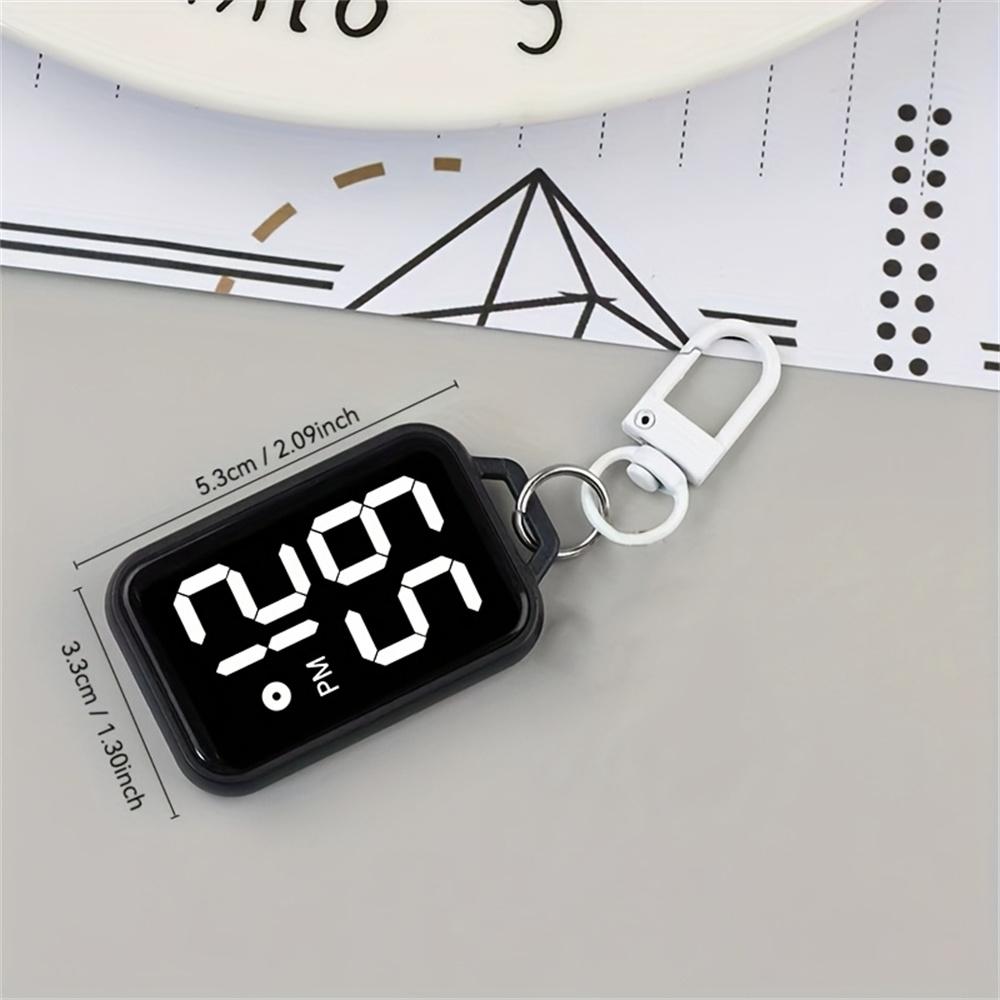 1/4pcs LED Keychain Pocket Watch Digital Display Electronic Watch for Youngster Student Backpacks Keys Pendant Timepiece Present