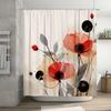 Watercolor-style Poppy Shower Curtain Bold Red Flowers Modern Bathroom Decor for Home Use