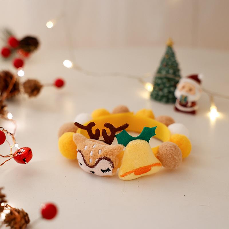 Cat Plush Ball Collar Cute with Doll Pumpkin Spider Small Dog Necklace Beard Corgi Pet Halloween Christmas Neck Ring Jewelry