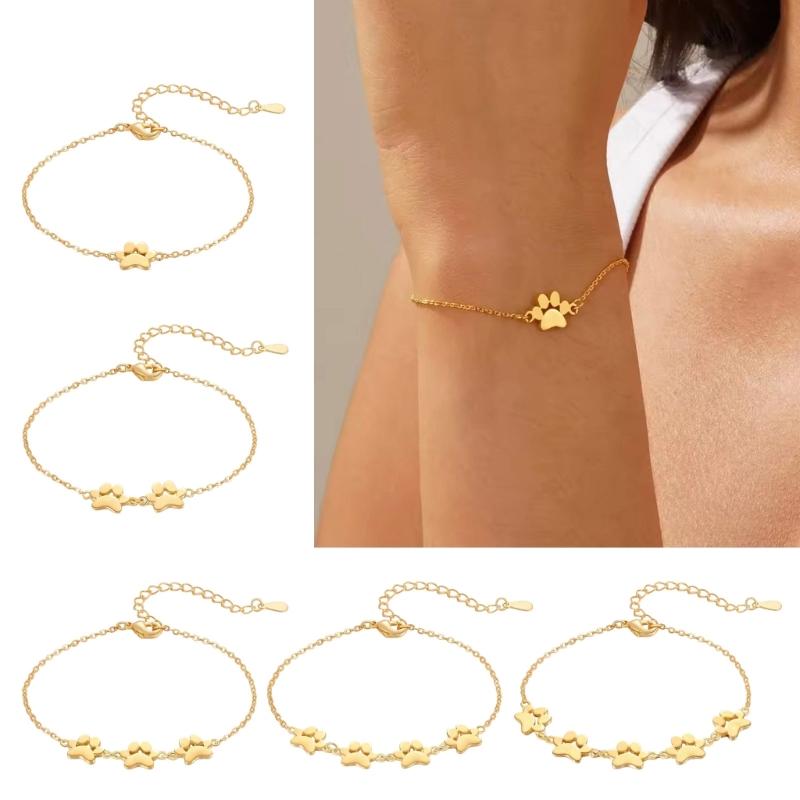 Pulseira Elegante Patas de Pet Simbolizando Amor e Companheirismo Acessório para Uso Diário em Decoração Multicolorida