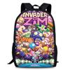 Zim Dib Invader Gaz Cartoon Animated Character Printed Backpack Children