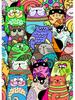 Funny Cartoon Crowded Cat Plakát Abstraktní Malba na plátně Barevné Roztomilé zvíře Kawaii Nástěnné umění pro dětský pokoj domácí dekorace