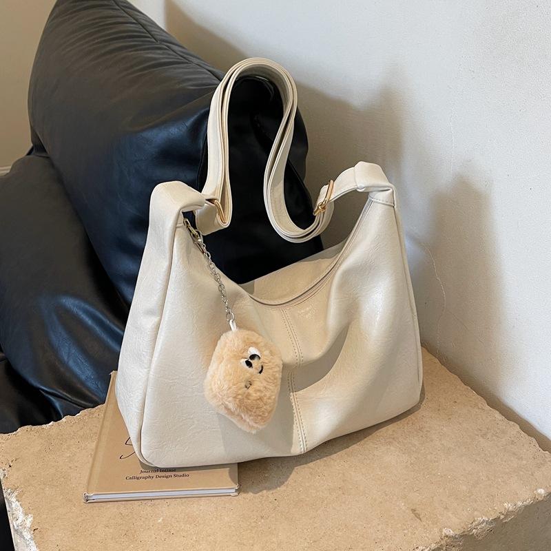 

Trendy Slouchy Shoulder Bag for Women PU Leather Large Capacity Underarm Bag Retro Ladies Hobo Tote Bag