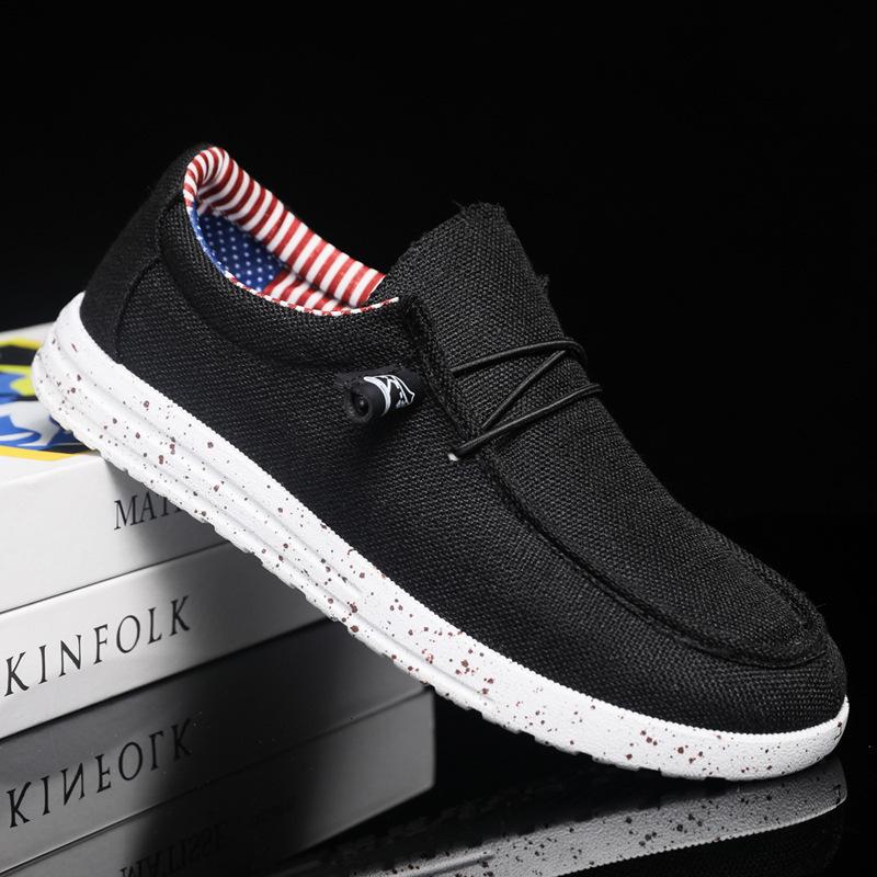 Men's shoes loafers fashion casual trendy men breathable light lazy one pedal light canvas shoes simple