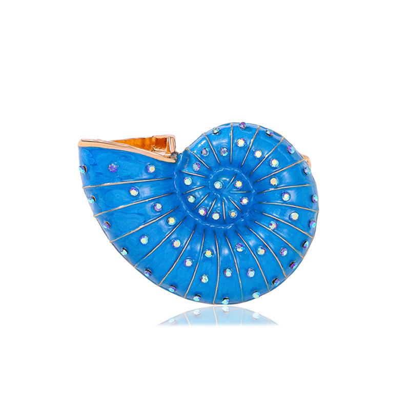 

Средневековая брошь-ракушка, капающее масло с бриллиантами, ретро-брошь, булавки для одежды синий