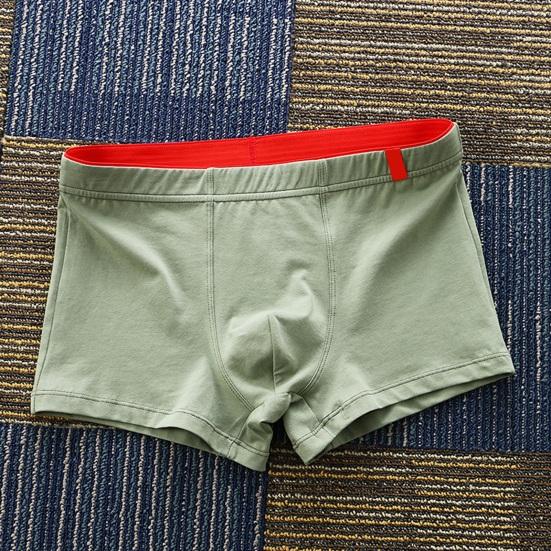 Yousheng Men Boxer Underwear Mid-rise Elastic Waistband U-Convex Shorts Briefs Soft Fabric Smooth Stitching Basic Panties