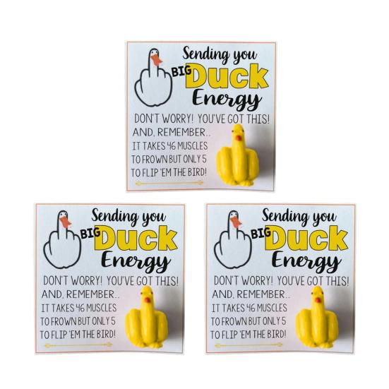 Middle Finger Duck Funny Duck Lucky Charm Gift with Encouraging Card Sending You Big Duck Energy Ornament Inspirational Gift for Friends Family