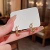 Exquisite S925 Silver Bow Earrings - Korean Micro-Inlaid Design