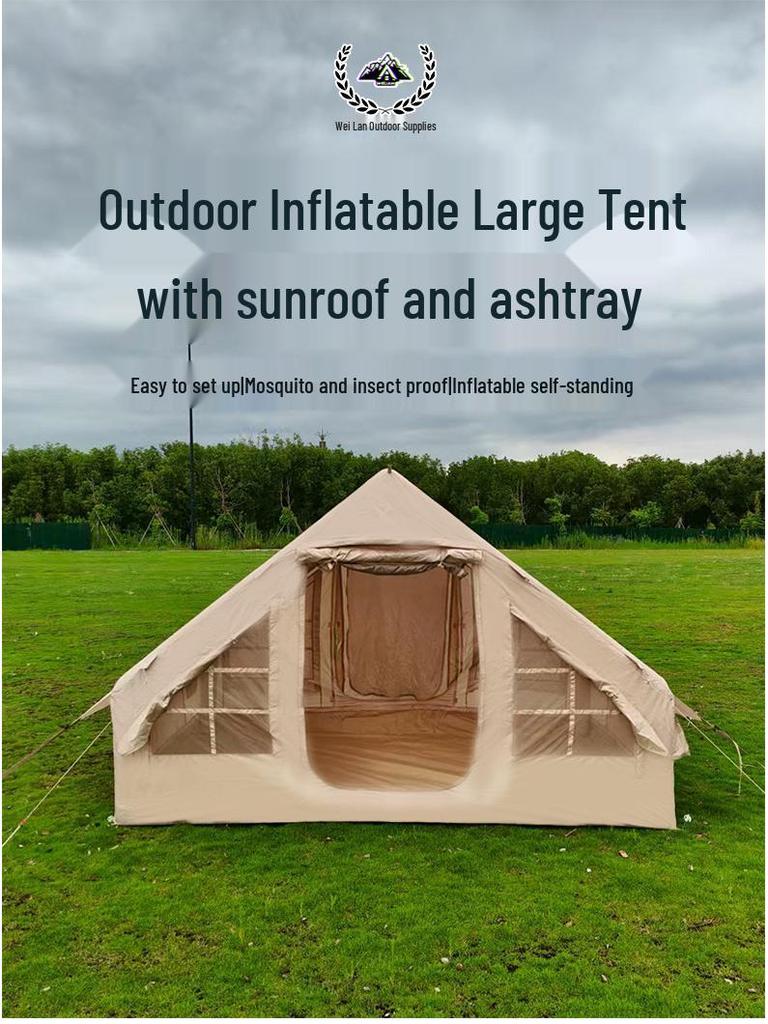Portable Outdoor Inflatable Camping Tent - Thickened Oxford Cloth for Mountain Wilderness