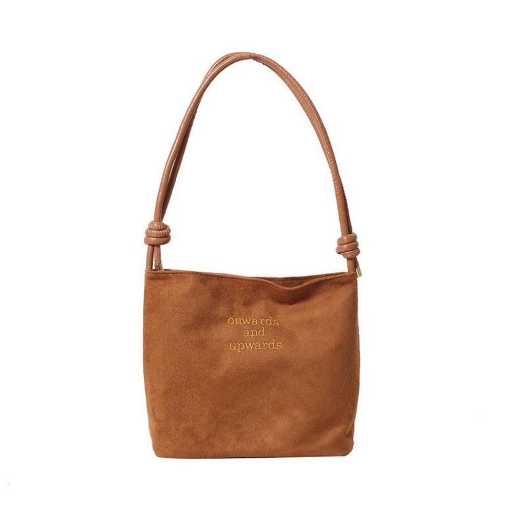 Sac à main en daim avec boucle en corde décontractée, sac à bandoulière multicolore, bretelles réglables, sac fourre-tout de travail, sac seau à bandoulière