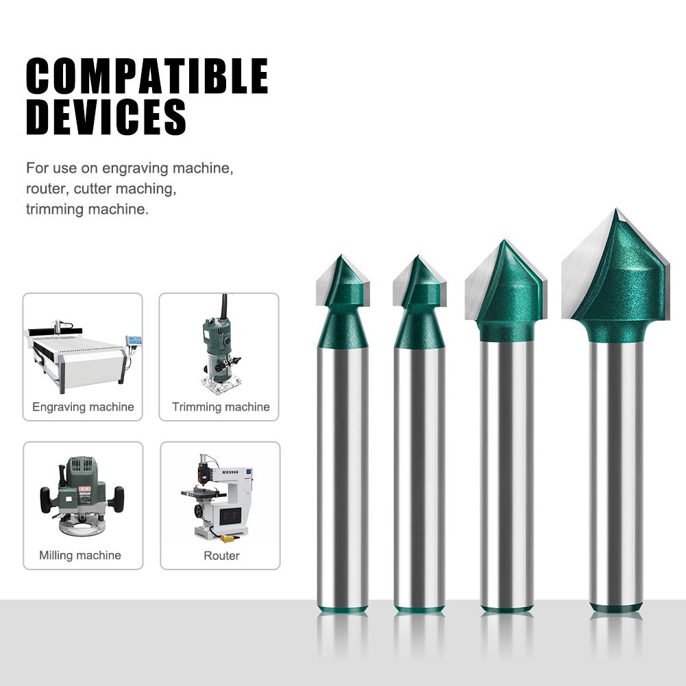 Aluminum-plastic Plate Slotting Cutter Wall Folding Cutter 6mm 1/4" Shank Professional Grade 90 Degree V-Shaped Router Bit
