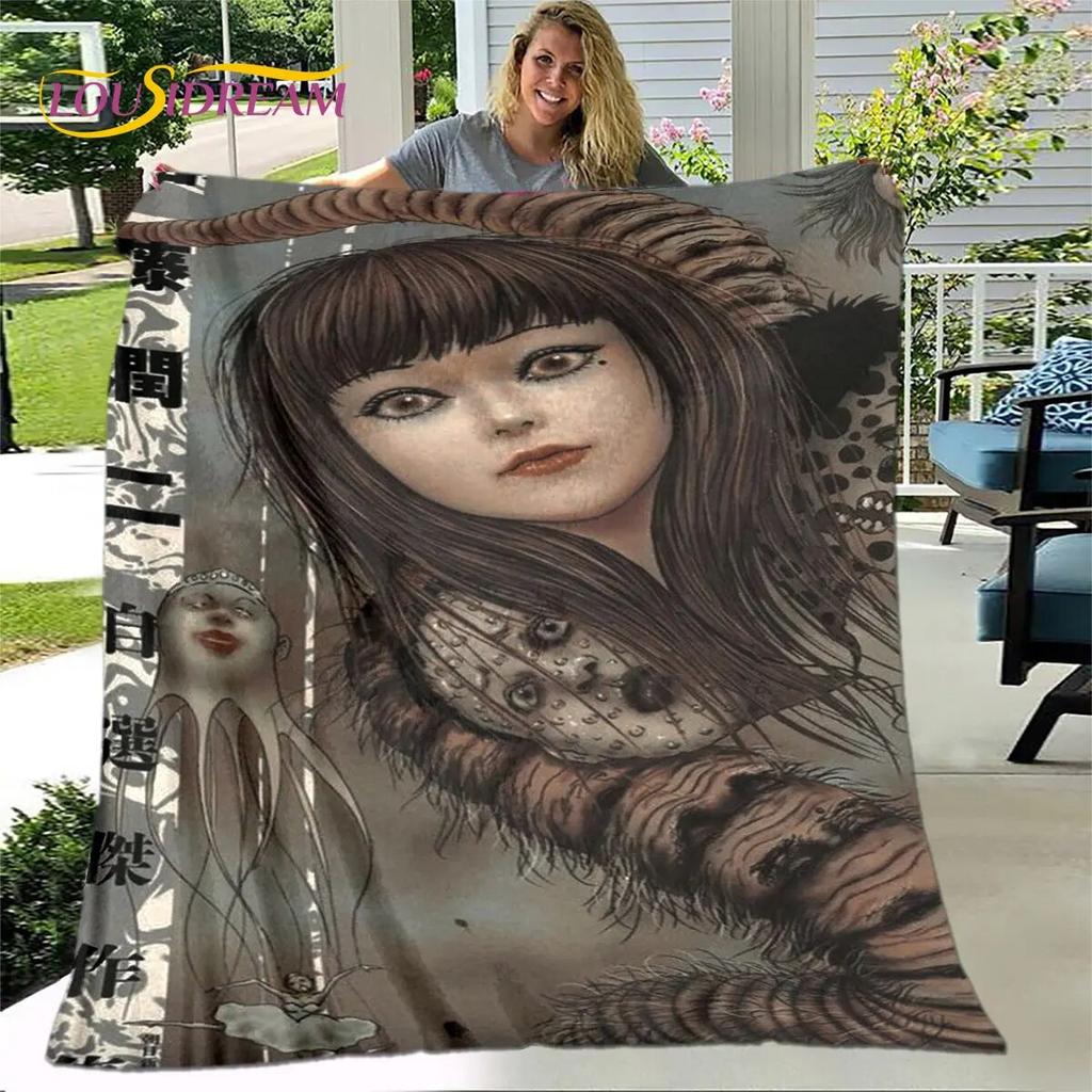 Junji Ito Tomie Kawakami Ghost Soft Plush Blanket,Flannel Blanket Throw Blanket for Living Room Bedroom Bed Sofa Picnic Cover