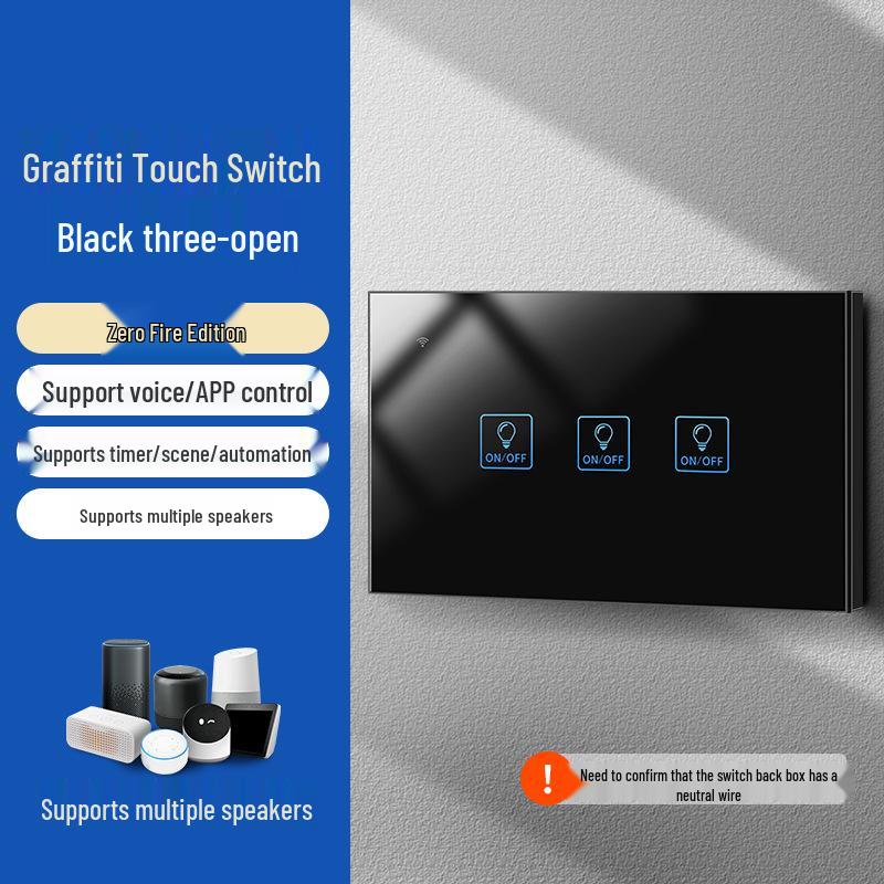 Zhengshang C5 Graffiti Smart WiFi Switch, Voice-Controlled, Tuya EU Standard, Compatible with Alexa & Google.