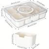 1pc Multi-Compartment Snack Serving Tray With Lid & Handle, Food Storage Box, Portable Food Container For Parties