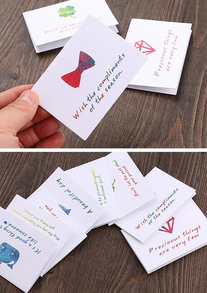 moin moin Message 90 Cards Large Capacity Colorful Stamps with Watercolor and Simple White Mini Cards for and Presents with and Animals Cards, (9