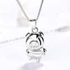 Rockyu Brand Pig Necklace Pendant Men's Necklace Sterling Silver 925 Pure Silver Necklace Cute Stylish Unisex Party Birthday Fashion Accessory