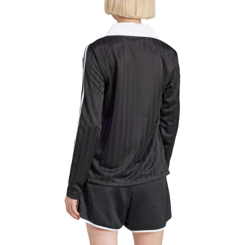 adidas Originals Comoda T-shirt Sportiva a Maniche Lunghe con Scollo a V Donna Top Nero JD2603