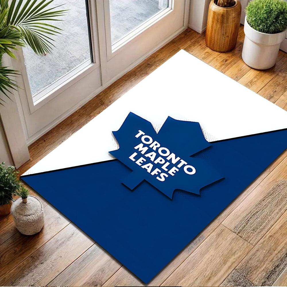 Toronto Maple Leafs Maple Leaf Design Patterned Carpet, Non Slip Mat Suitable for Living Room and Bedroom Sofas
