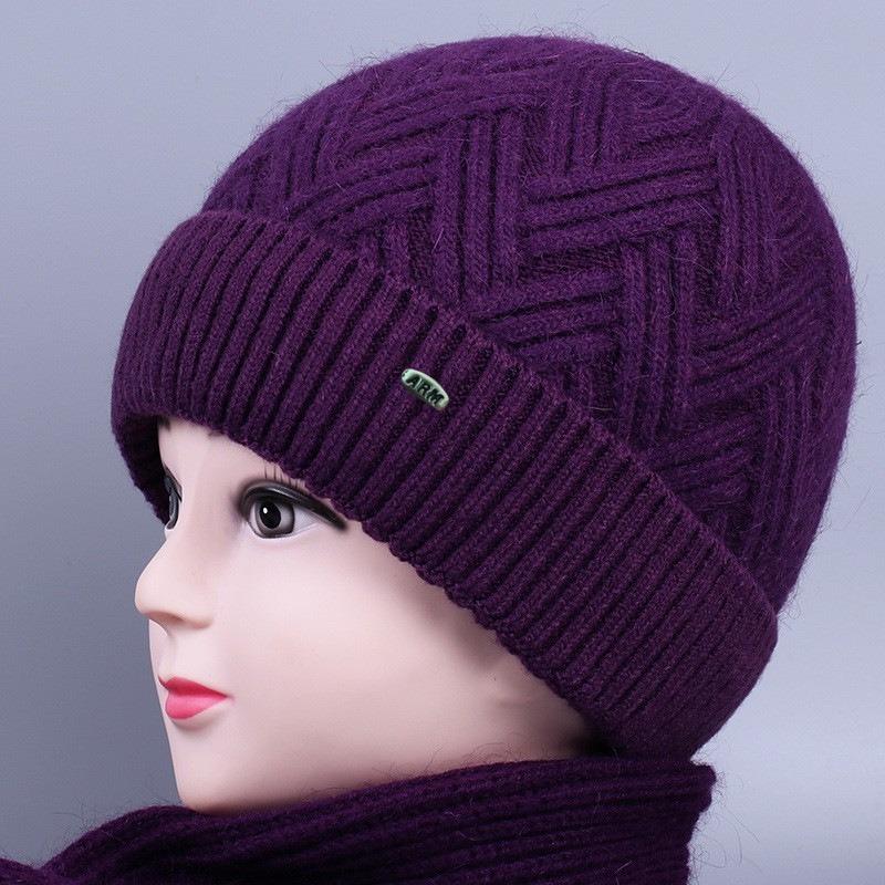 Winter hat fleece warm wool hat outdoor cold cover ear protector old lady knitted hat
