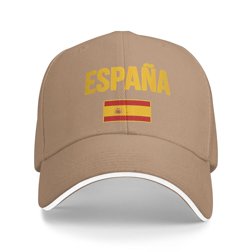Spanish Flag Baseball Cap Y2k Funny Women Men Trucker Hat Sunscreen Custom DIY Outdoor Gym Baseball Caps Gift Idea