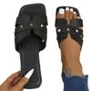 Fashion Fashion Non-slip Women Slippers Summer Flat Rivet Slippers Female Sandals Open Toe Outdoor Beach Slippers Design Slides Women