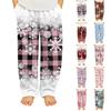 Fashionable Children's Christmas Print Pocket Casual Pants