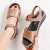 Large size women's sandals 2025 summer new rubber and plastic Velcro flat sole middle-aged and elderly soft sole mother-in-law sandals mother shoes