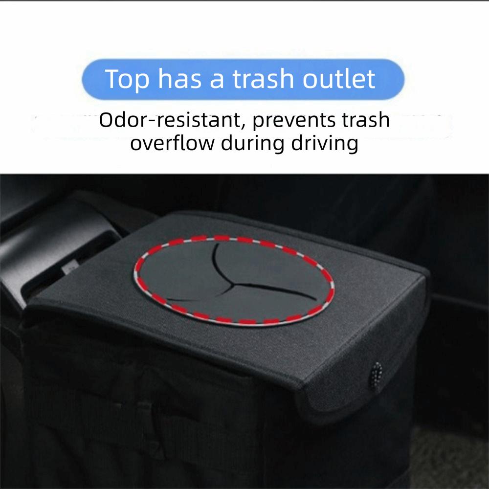 Washable Car Trash Can Waterproof Car Organizer With Lid Hanging Garbage Bag Car Accessories