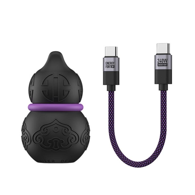 

Flexible Silicone Chargers Cord Clip AntiTangle Wire Management Keyring For Devices чёрный