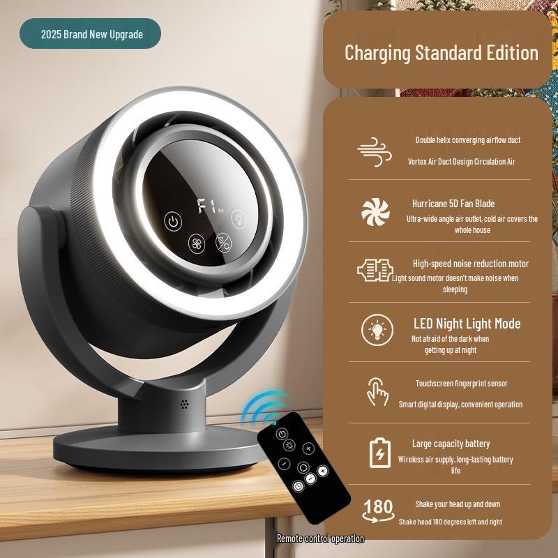 

Smart Touchscreen High Power USB Charging Household & Outdoor Fan with Voice Control