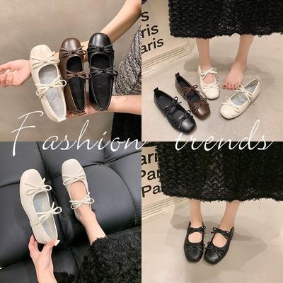 All-match Shallow Mouth French Style with Skirt Round Head Ballet Shoes Women's Spring and Summer Retro Small Fragrance Mary Jane Shoes