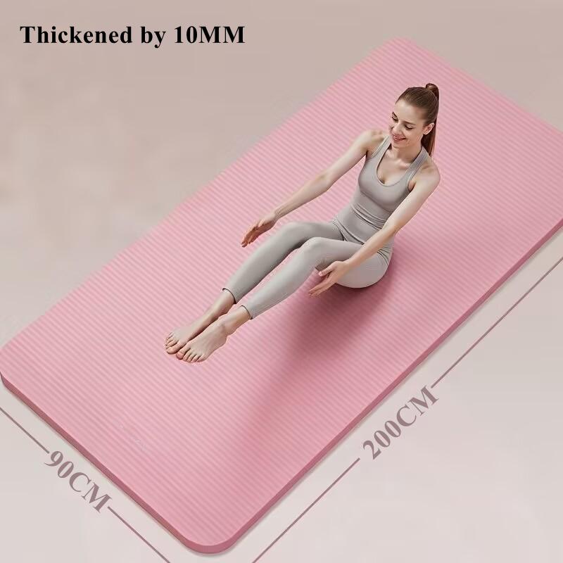 200/185×80/90Cmyoga Mat Travel Fitness Exercise 10Mm Thicknesses For Yoga Pilates Floor Workouts Thicken Widen Moisture-Proof