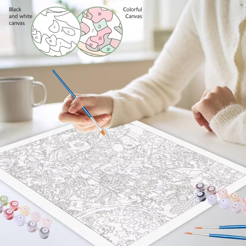 Foto Individuelles Malen nach Zahlen Bild Zeichnung Leinwand Digitale Malereien nach Nummer Personalisierte Dekorationsmalerei Sets