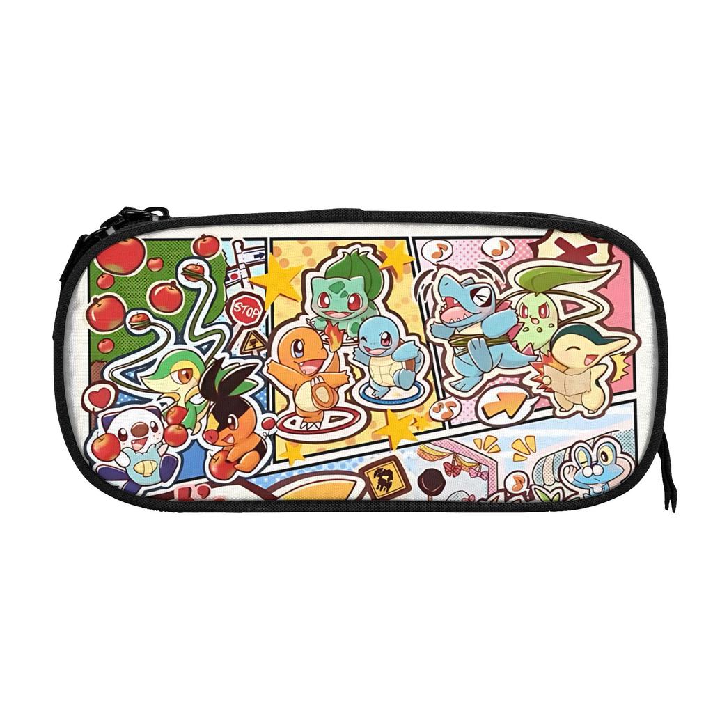 Custom Cartoon Pokemon Theme Large Capacity Bags for Child School Pencil Bag for Boys Gilrs Kids