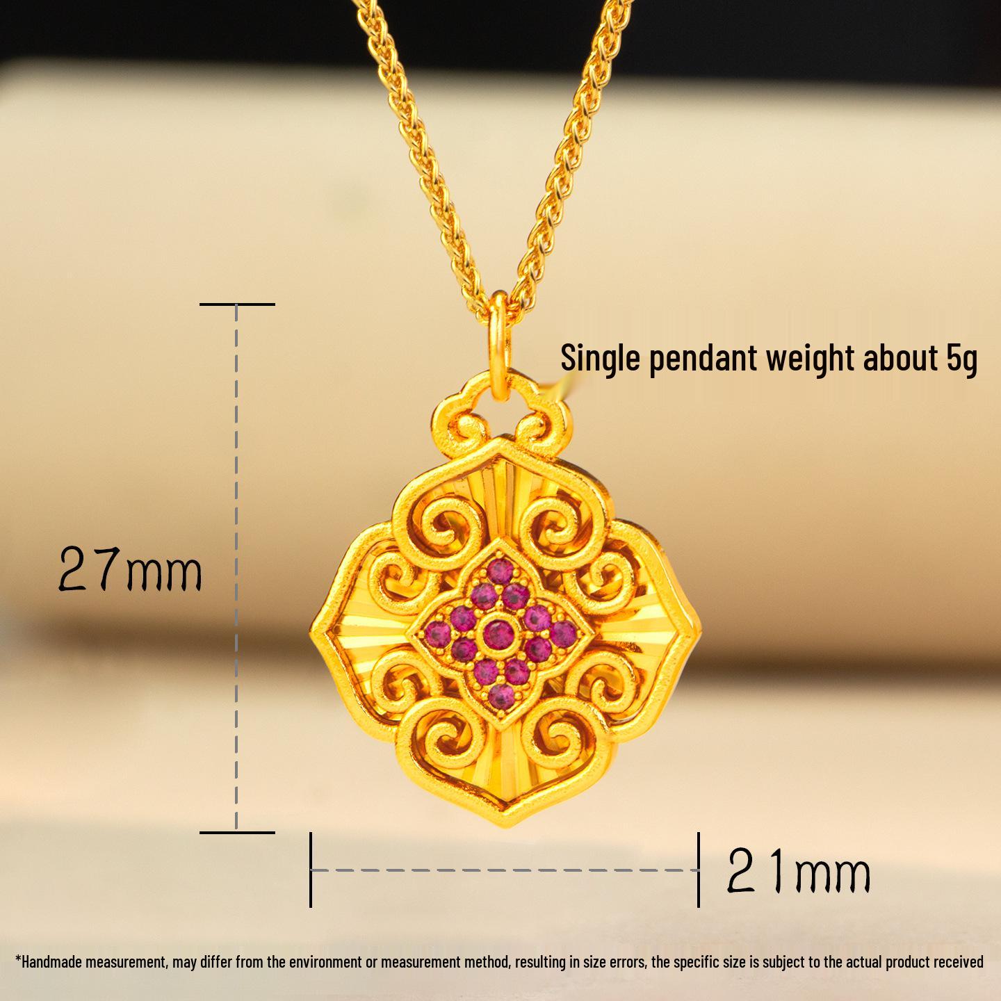 Магазин Золота Песок Золото Узор Жуи Алмазный Кулон - Женская Нишевая Дизайн Ключица Цепочка