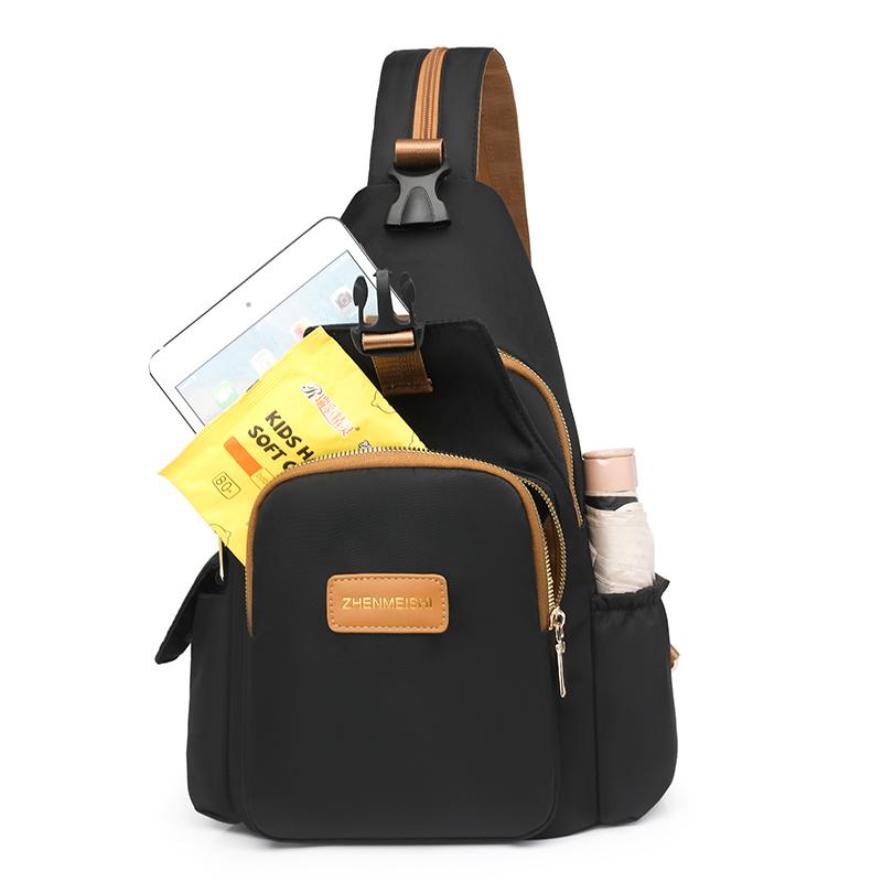 Large Capacity Backpack Water-Repellent Nylon Bag Multi-Functional Chest Bag Women's Travel Shoulder Bag