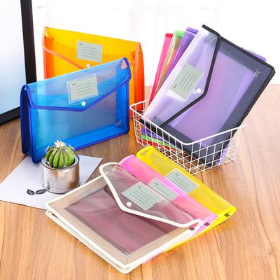 Bunter Aktenordner im A4-Format mit Etikettentasche, horizontalem Druckknopf, tragbarer Prüfungspapier-Dokumentenordner, Organizer-Tasche, Schulbedarf
